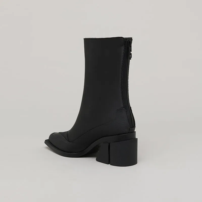 both - GAO LOW HEEL ZIP-BLACK