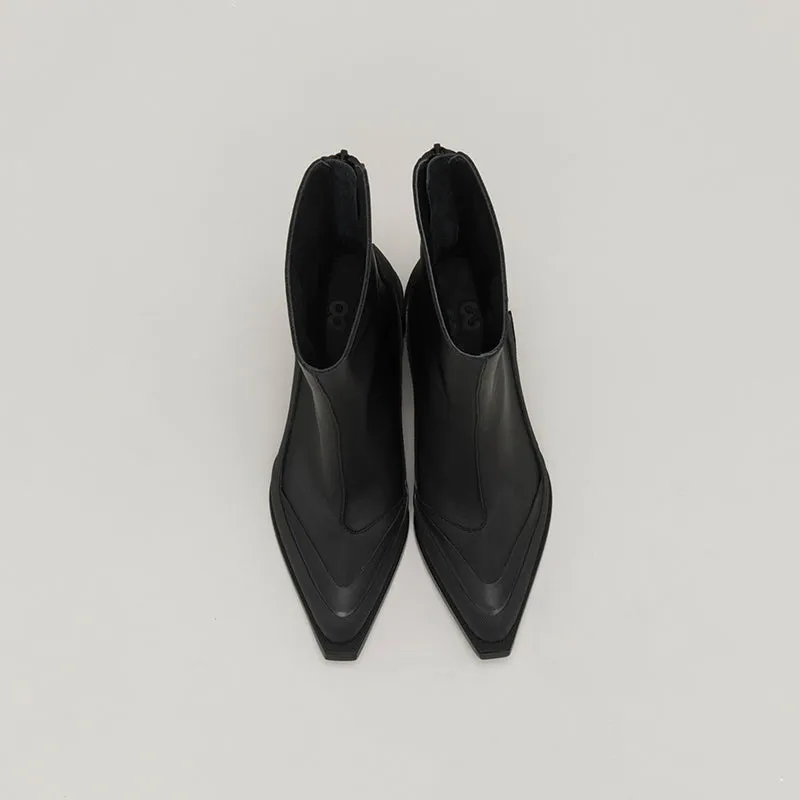 both - GAO LOW HEEL ZIP-BLACK