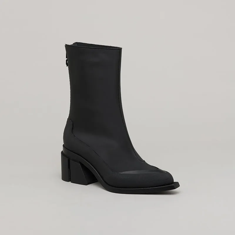 both - GAO LOW HEEL ZIP-BLACK