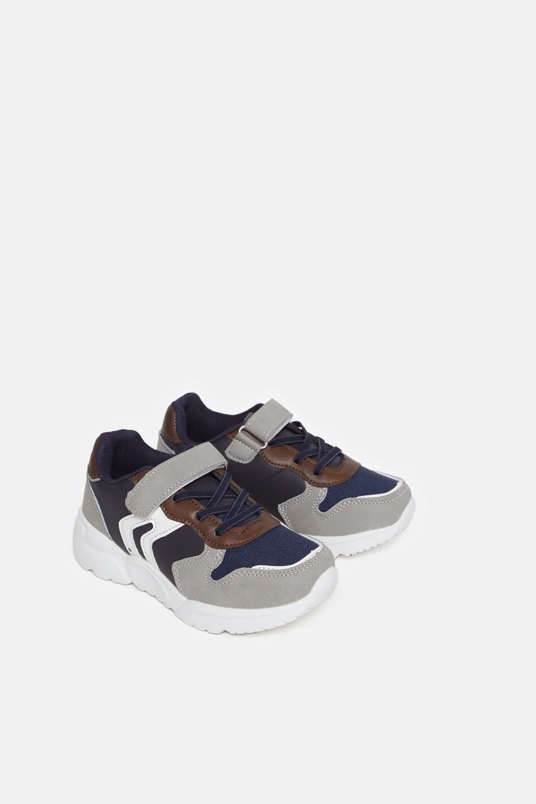 Boys Grey Colour Block Chunky Sneaker