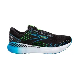 Brooks Men's Glycerin GTS 20 Road Running Shoes - Black/Hawaiian Ocean/Green