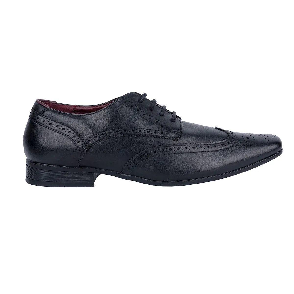 Burton Brogues Formal Lace Ups Leather Black Colour For Men