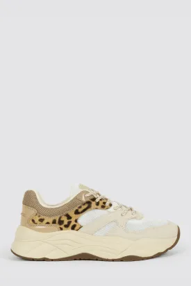 CELEST SNEAKER BEIGE/LEO PRINT