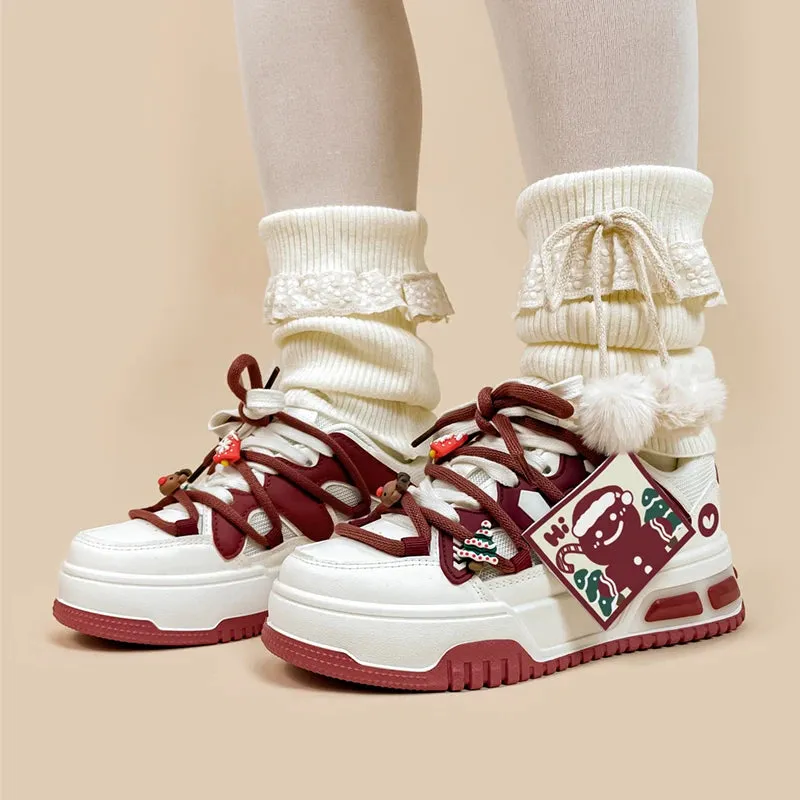 Christmas Edition Gingerbread Man Chunky Casual Sneakers - Women's