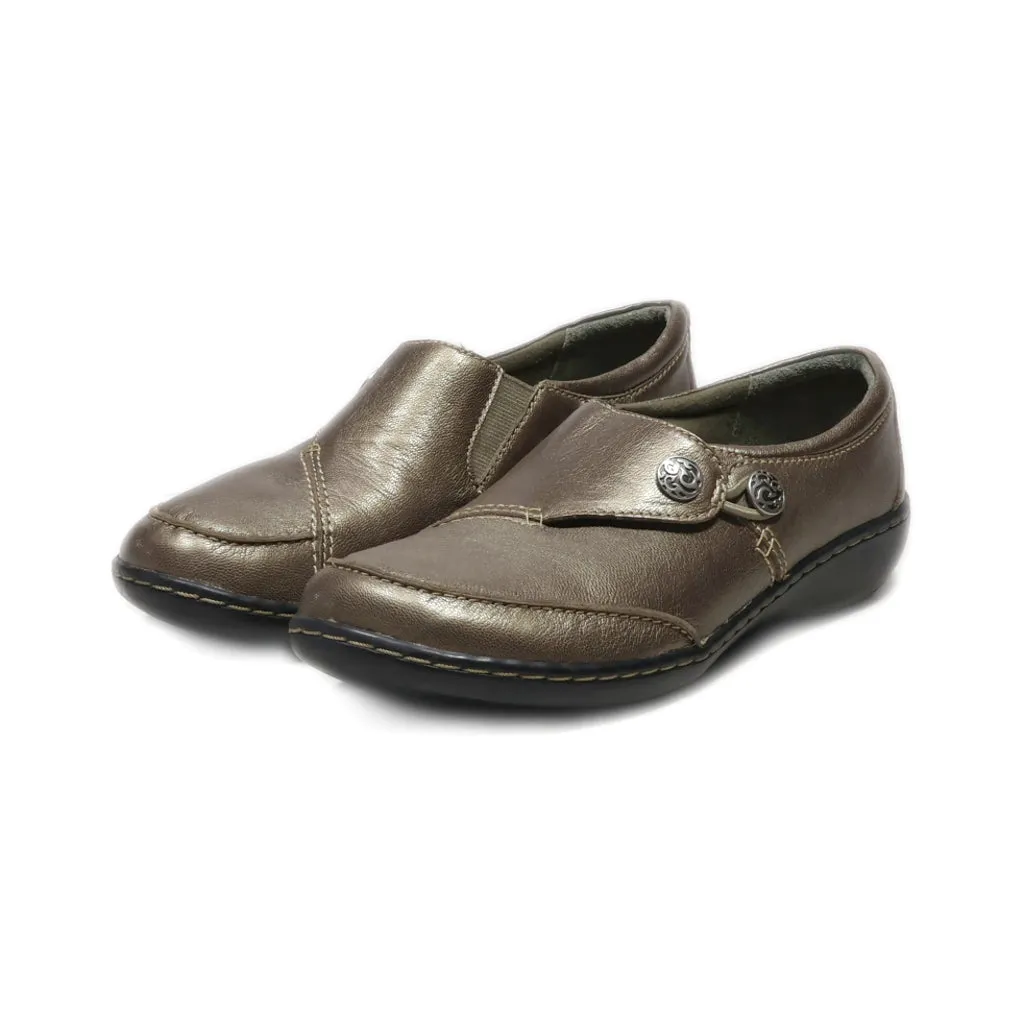 Clarks Ballerinas Leather Gold Colour For Women