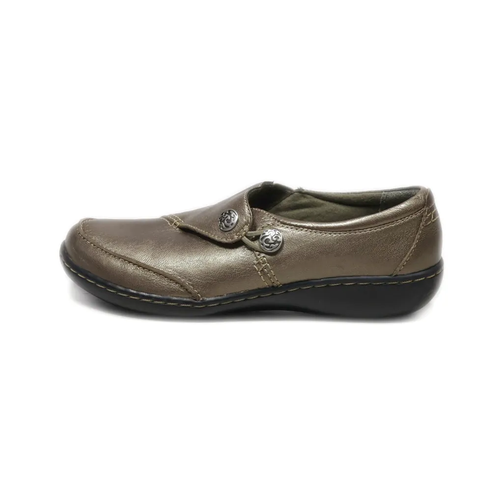 Clarks Ballerinas Leather Gold Colour For Women