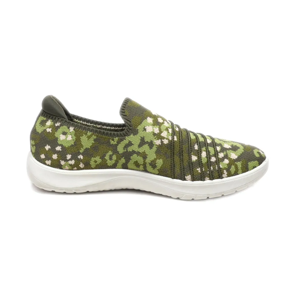 Clarks Cloudsteppers Slip Ons Fabric Green Colour For Women