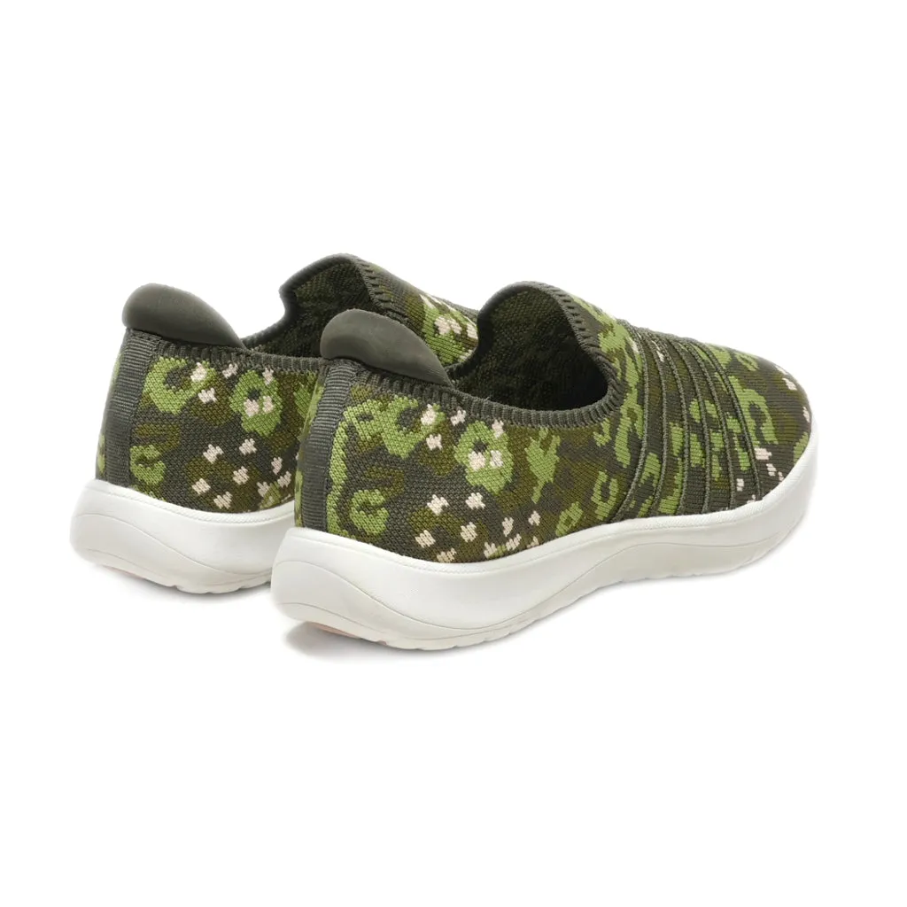 Clarks Cloudsteppers Slip Ons Fabric Green Colour For Women