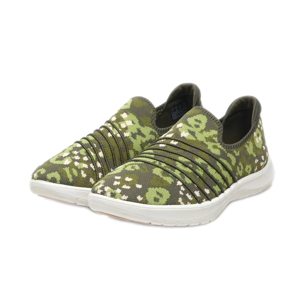 Clarks Cloudsteppers Slip Ons Fabric Green Colour For Women