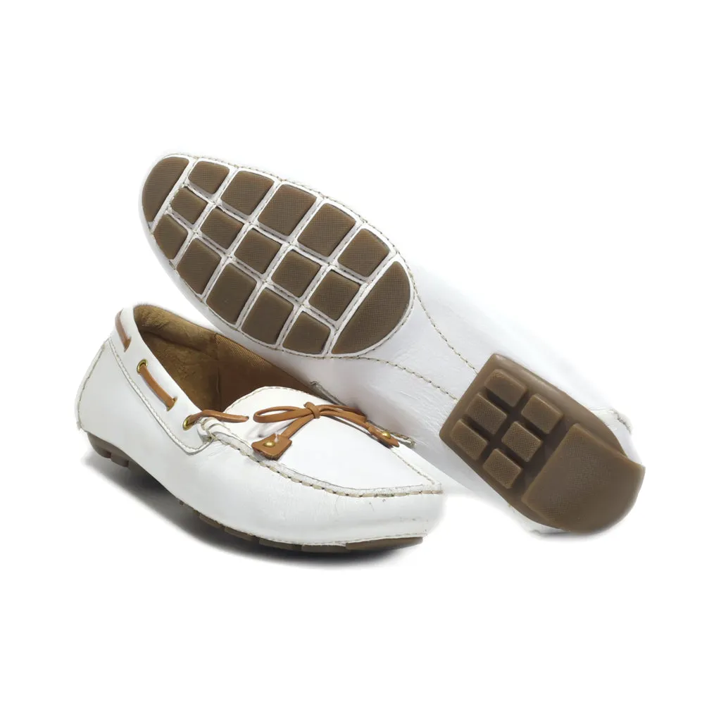 Clarks Slip Ons Leather White Colour For Women