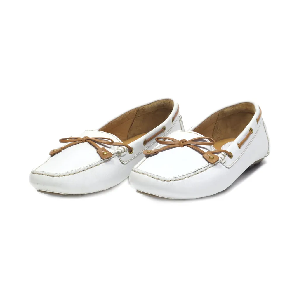 Clarks Slip Ons Leather White Colour For Women