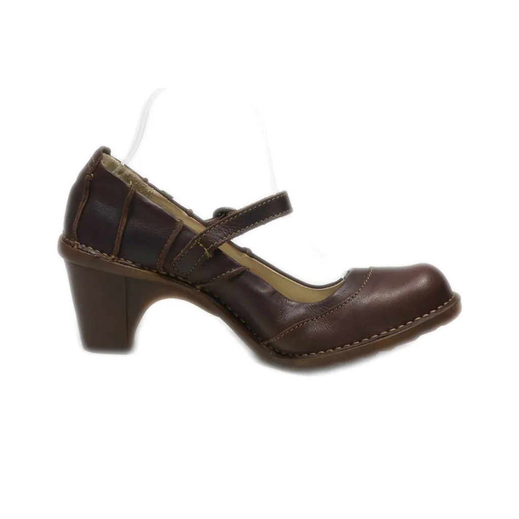 El Naturalista High-Heel Shoes Leather Brown Colour For Women