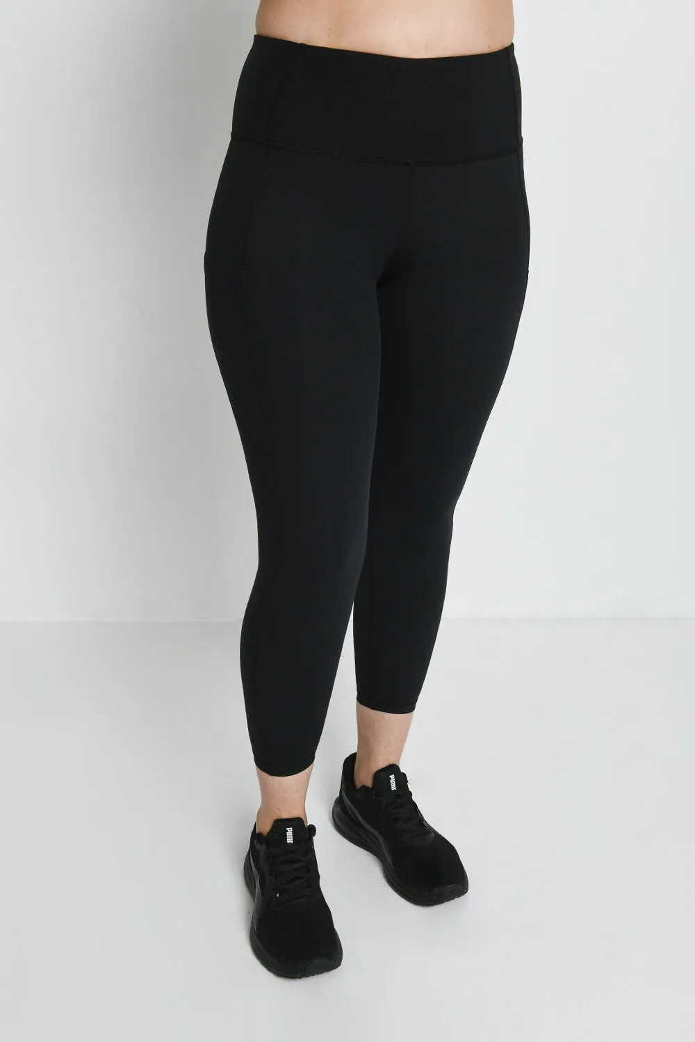 Energise 7/8 High Waisted Gym Leggings - Midnight Black