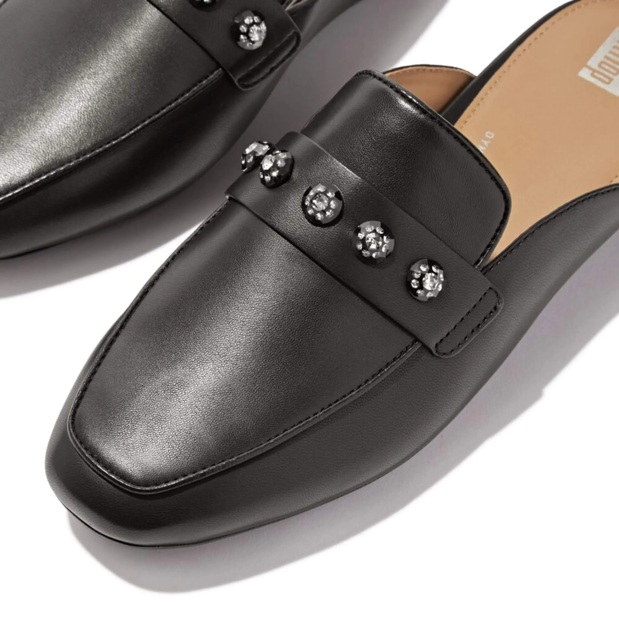 FitFlop Delicato Crystal Mule Shoes - Black