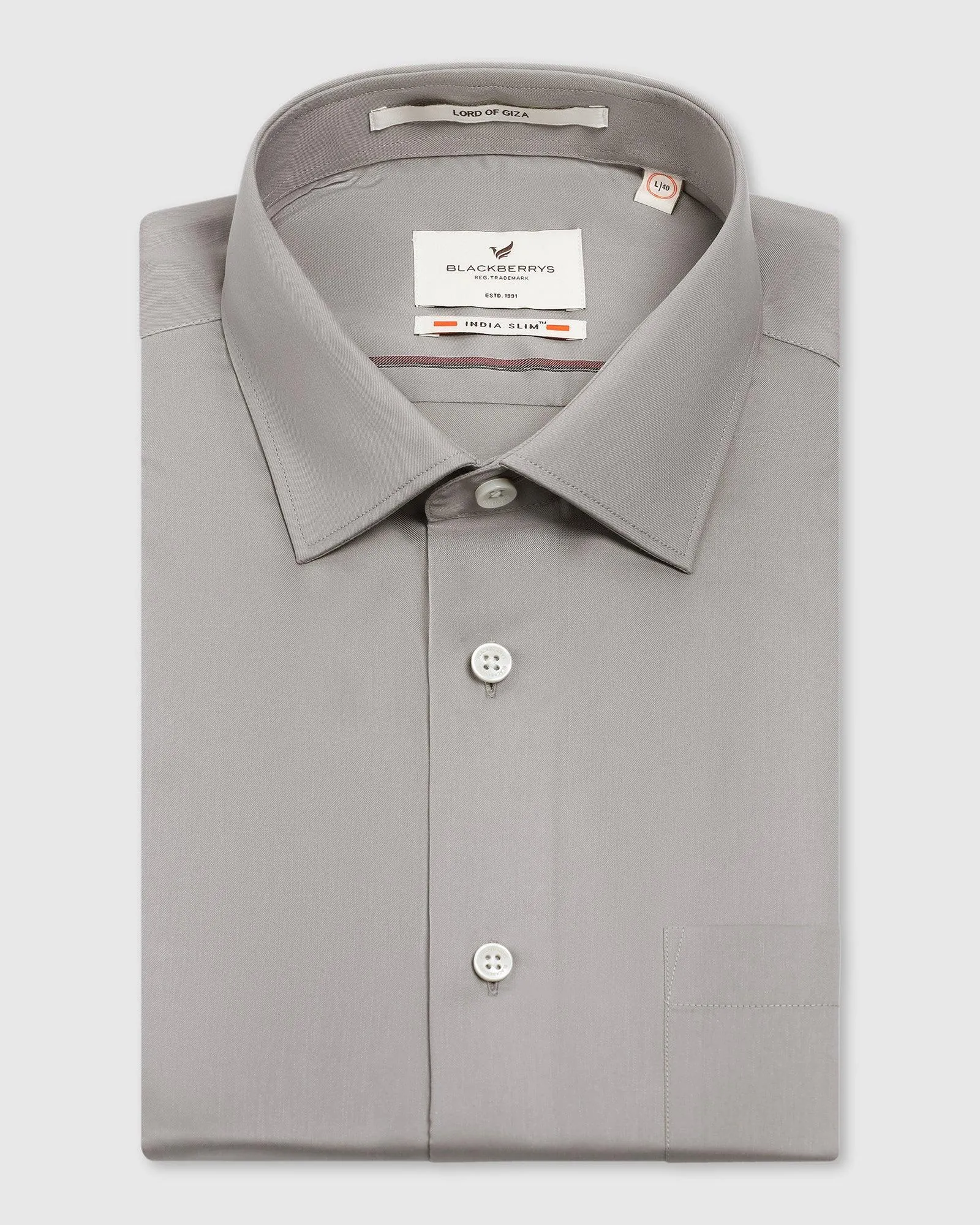 Formal Grey Solid Shirt - Alice