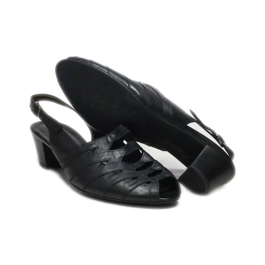 Gabor Kitten Heels Leather Black Colour For Women