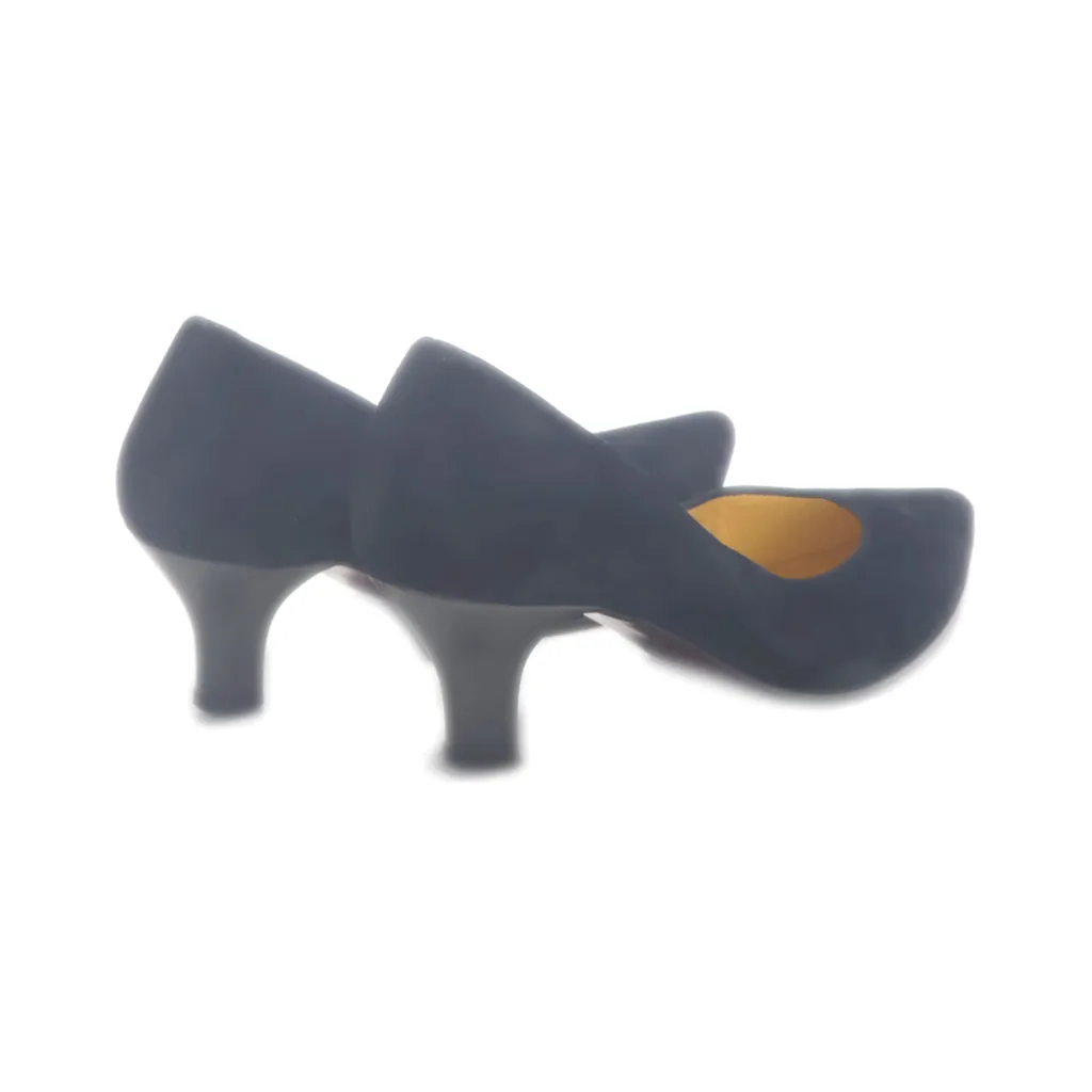 Gabor Kitten Heels Suede Black Colour For Women