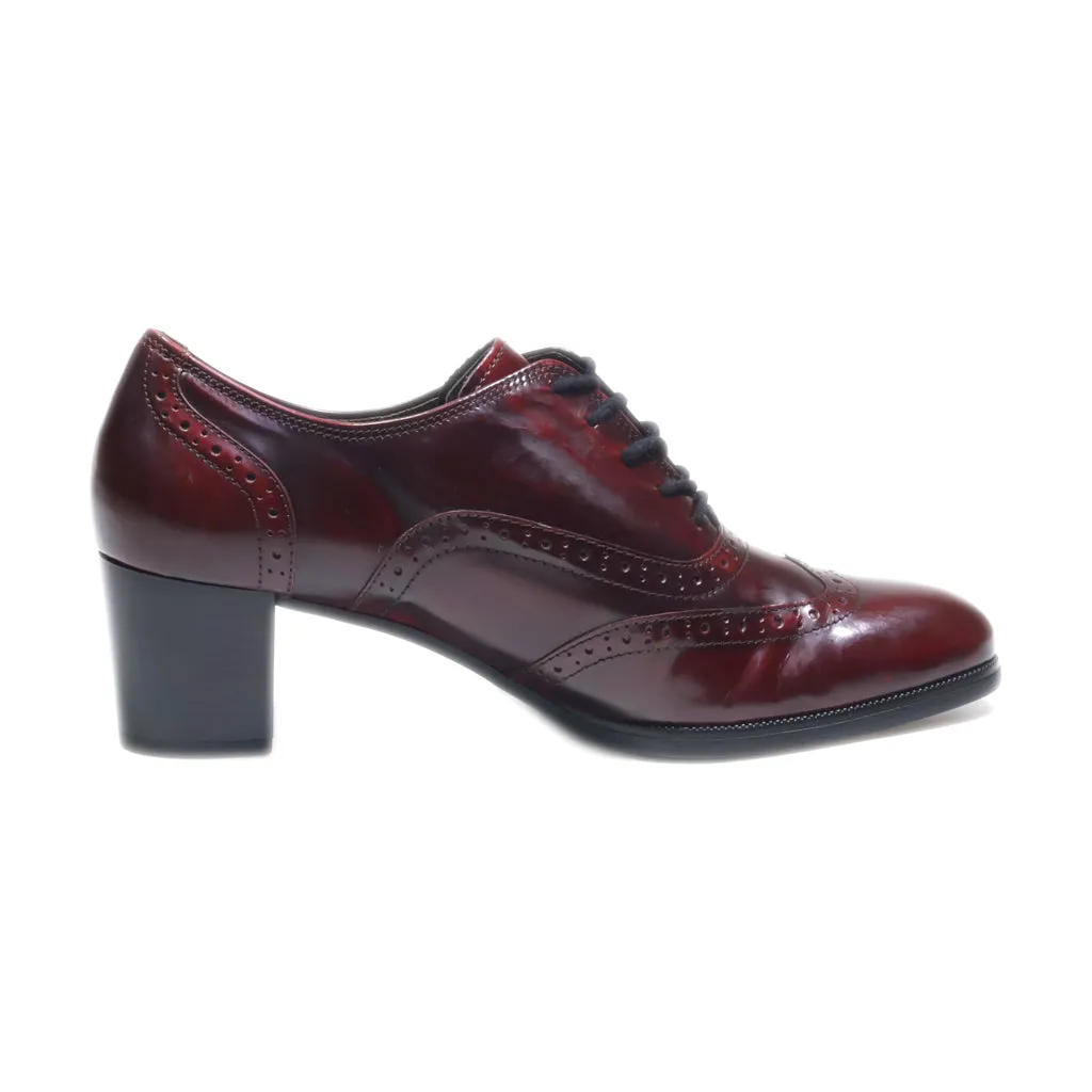 Gabor Mid-Heel Shoes Leather Maroon Colour For Women