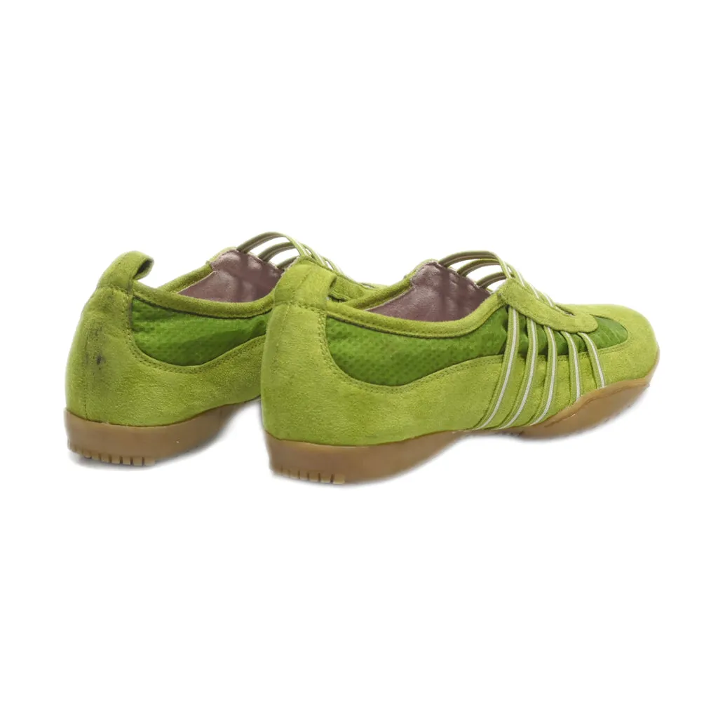 Gino Ventori Slip Ons Leather Green Colour For Women