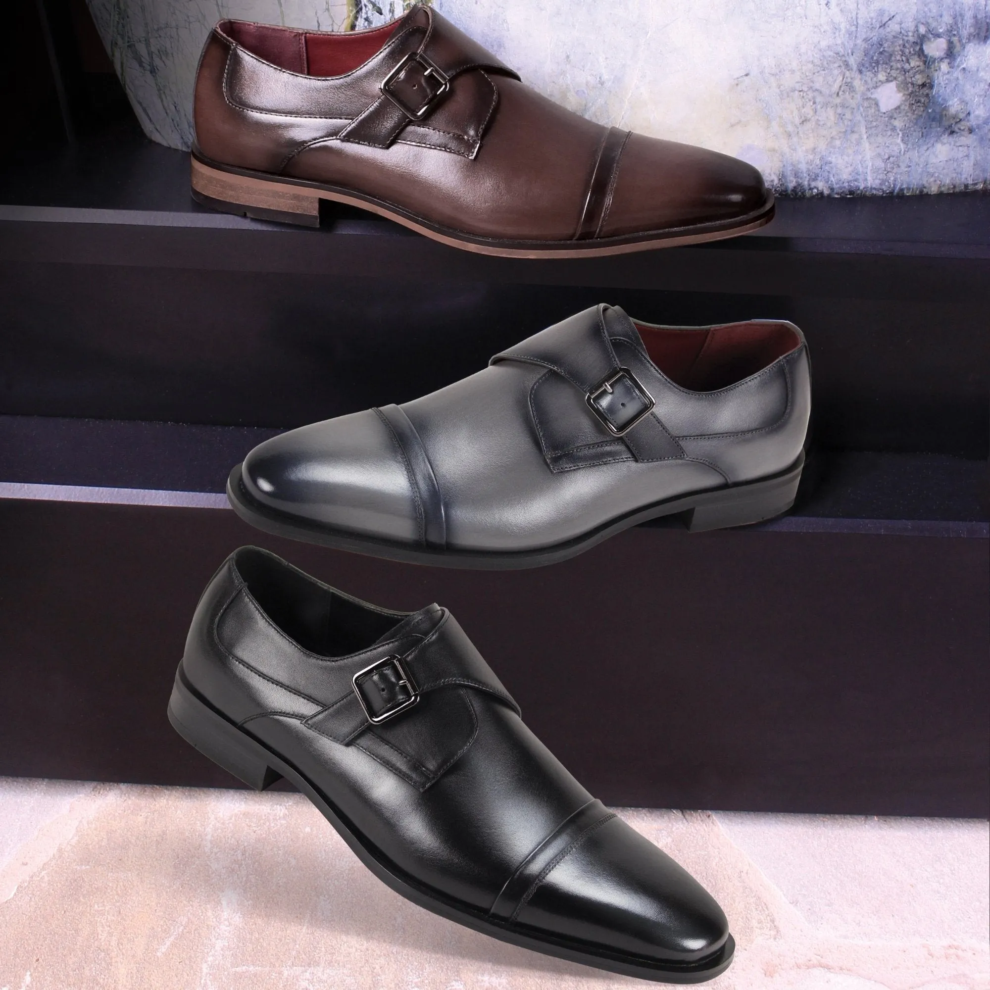 Giorgio Venturi Monk Elite Single Monk Strap Dress Shoe