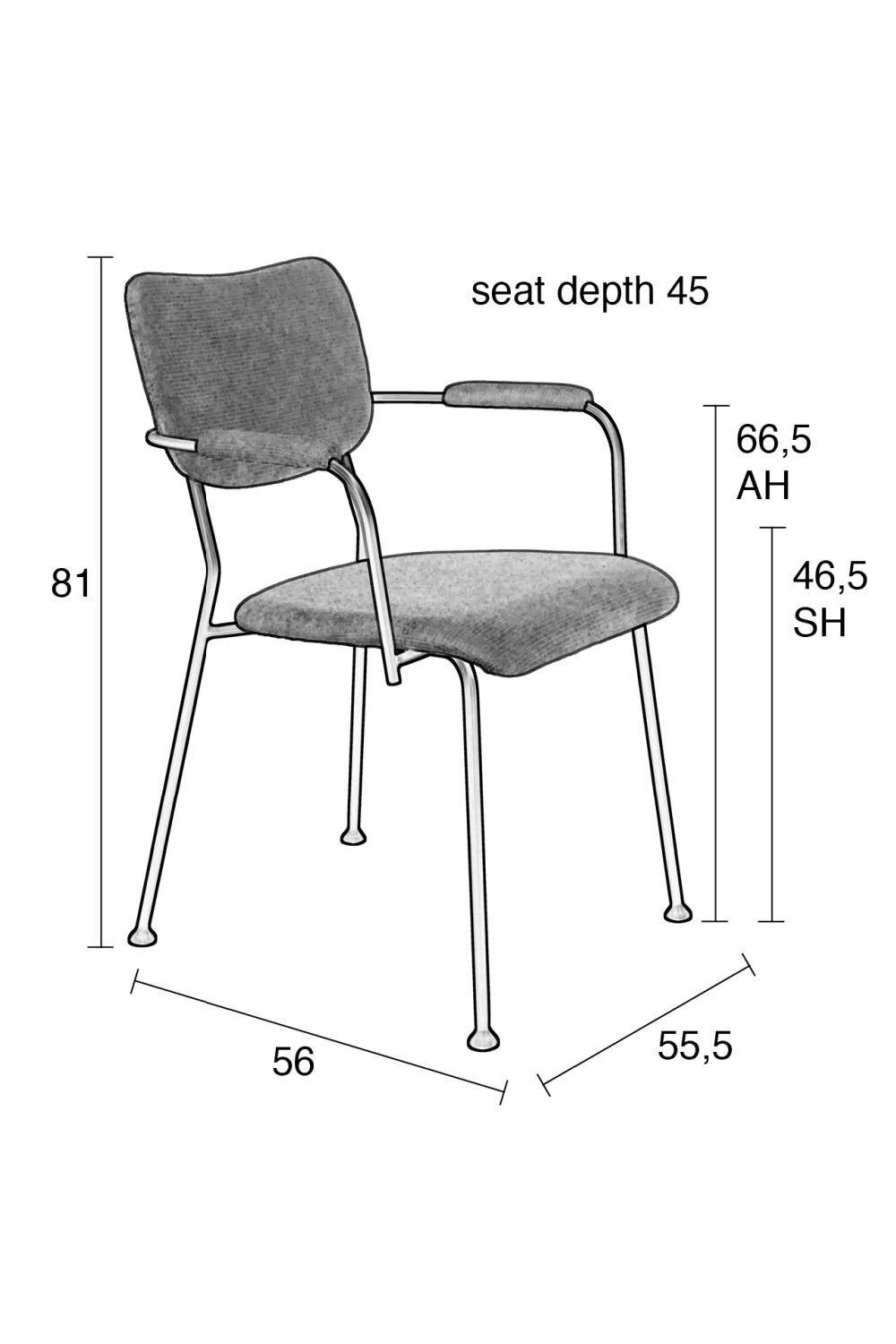 Green Upholstered Dining Armchairs (2) | Zuiver Benson