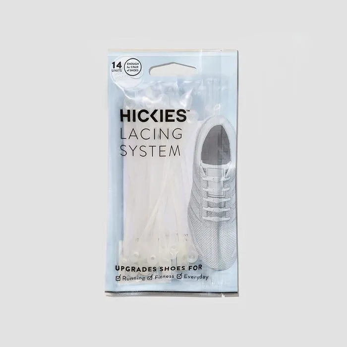 HICKIES LACES ORIGINALS NO TIE ELASTIC SHOELACES STRAPS 14 PACK - TRANSLUCENT