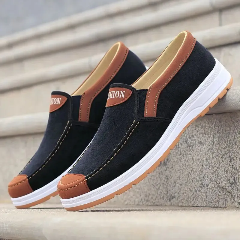 Hnzxzm Spring and Autumn Men Fashion Casual Shoes Trend Canvas Shoes Cover Feet Men Flat Shoes Lightweight and Soft Walking Shoes