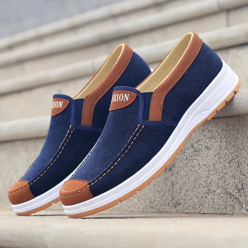 Hnzxzm Spring and Autumn Men Fashion Casual Shoes Trend Canvas Shoes Cover Feet Men Flat Shoes Lightweight and Soft Walking Shoes