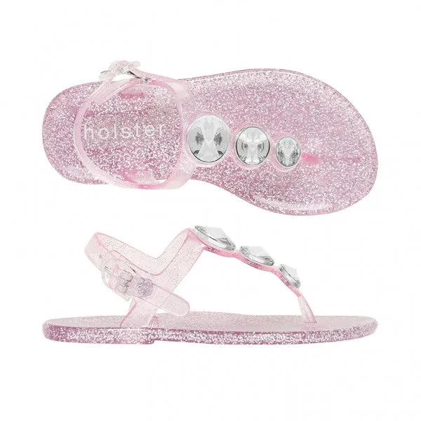 Holster Kids - Girls Starlight Clear Rose Pink Glitter Sandal