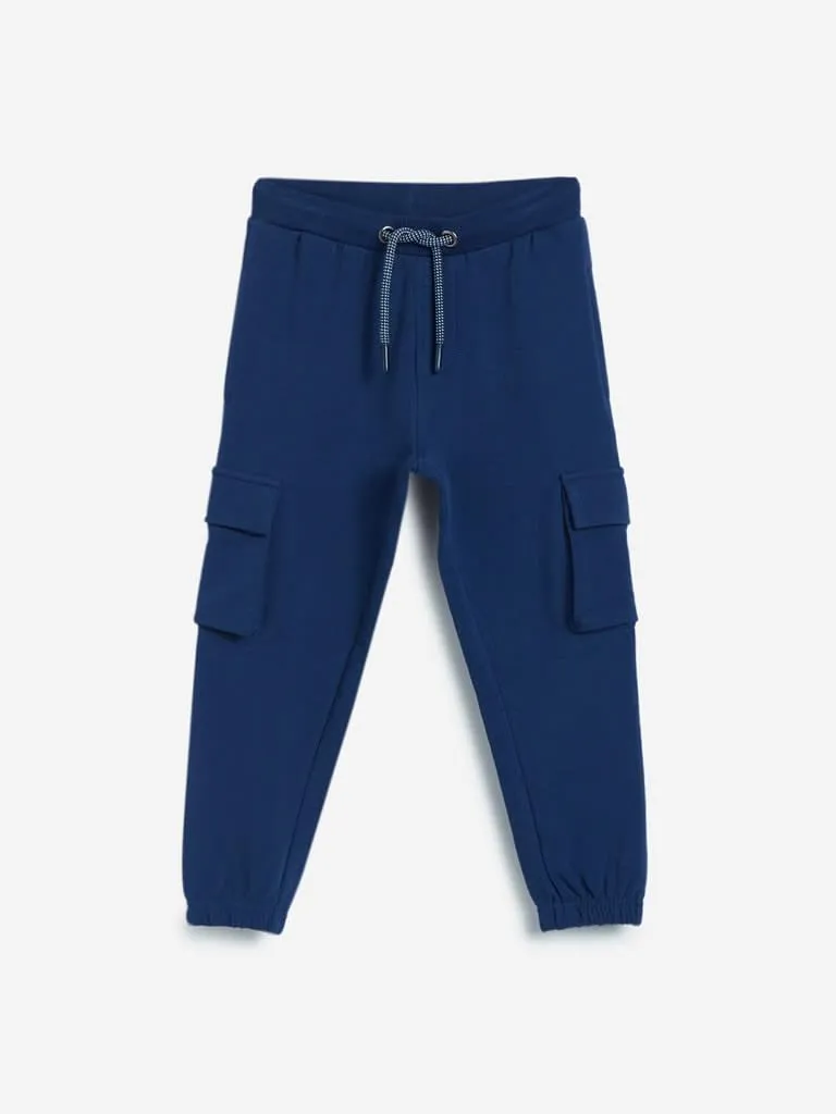 HOP Kids Dark Blue Cargo-Style Joggers