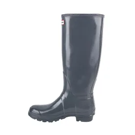 Hunter Original Gloss Rain Boots Fabric Grey Colour For Women