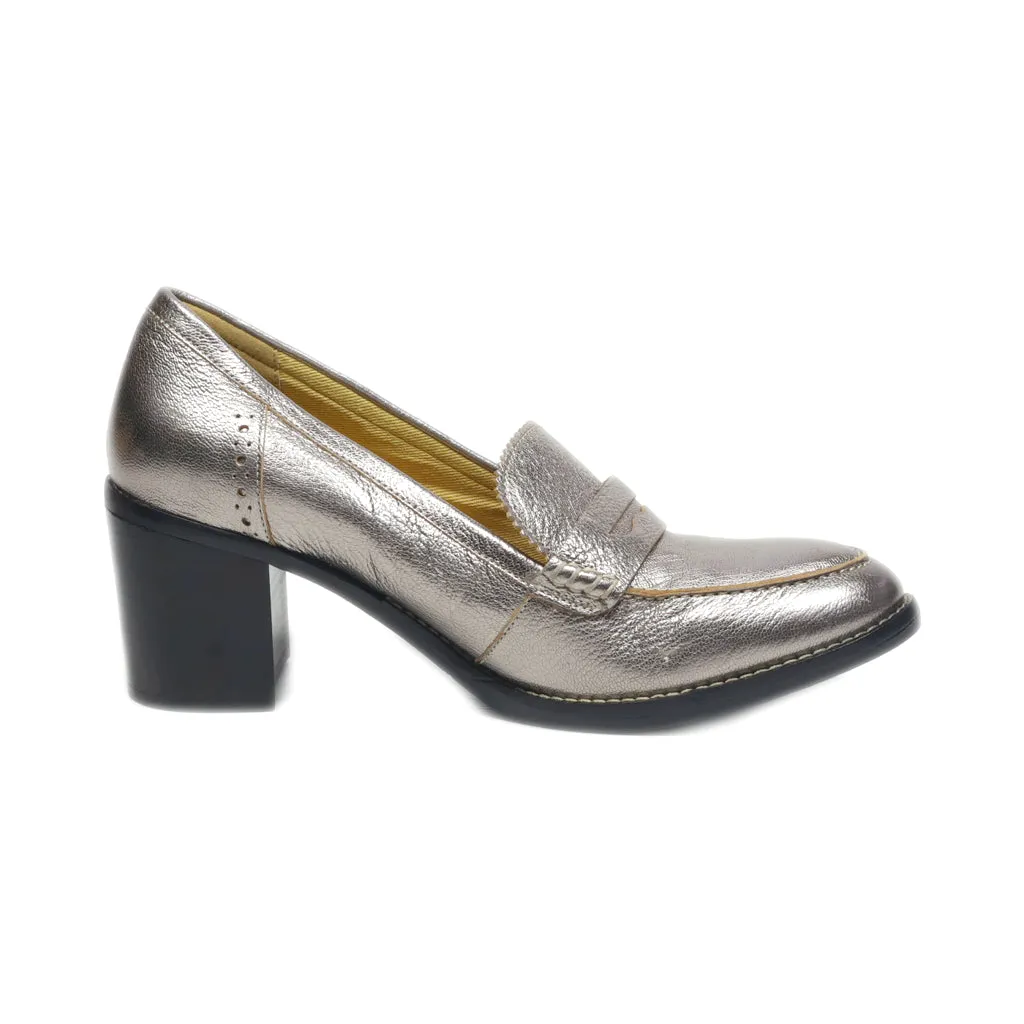 Hush Puppies Mid-Heel Shoes Leather Gold Colour For Women