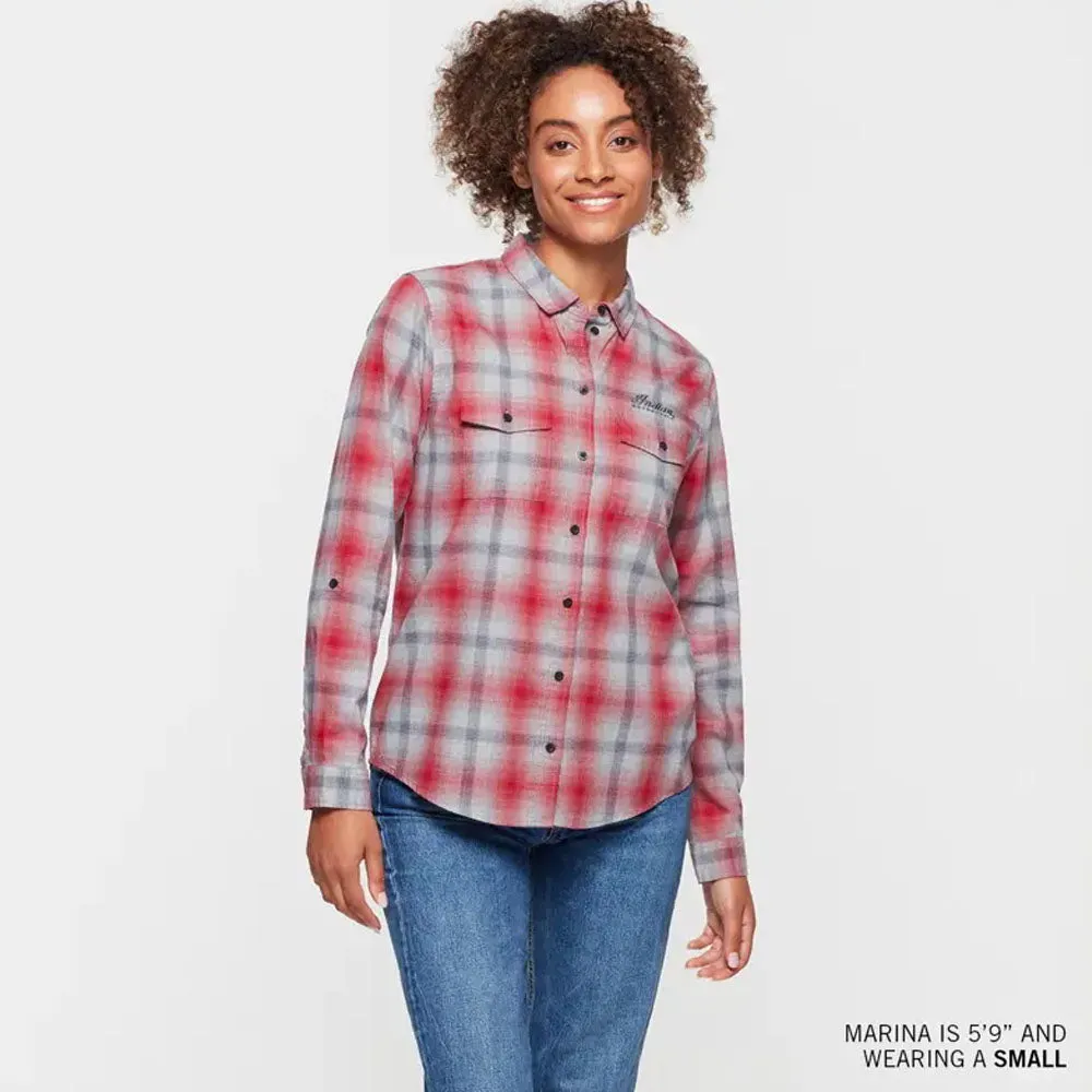 Indian Motorcycle  Womens Icon Plaid Shirt Soft Durable Comfortable Cotton Red