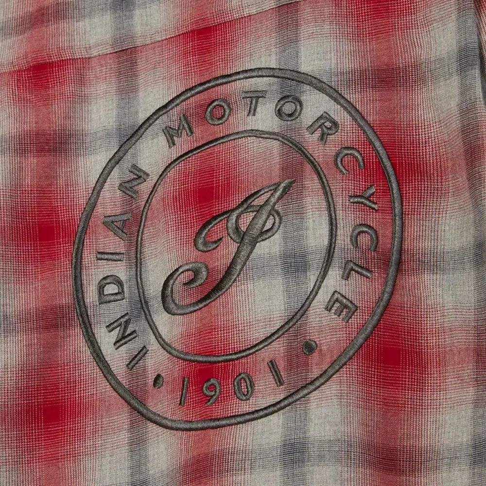 Indian Motorcycle  Womens Icon Plaid Shirt Soft Durable Comfortable Cotton Red