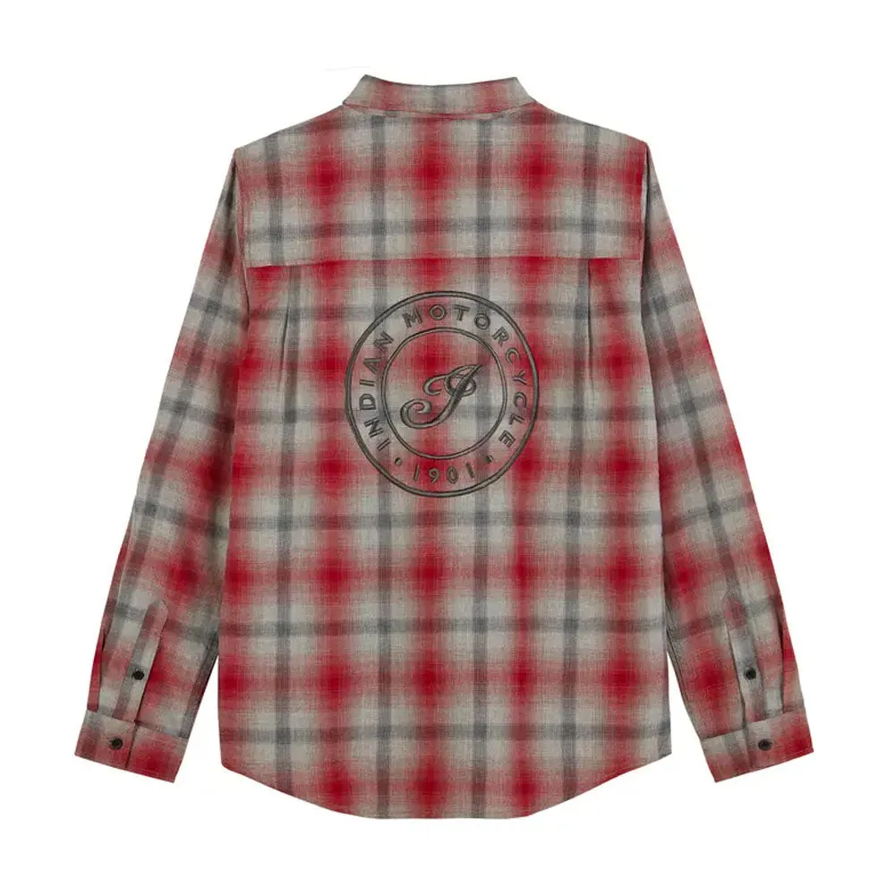 Indian Motorcycle  Womens Icon Plaid Shirt Soft Durable Comfortable Cotton Red