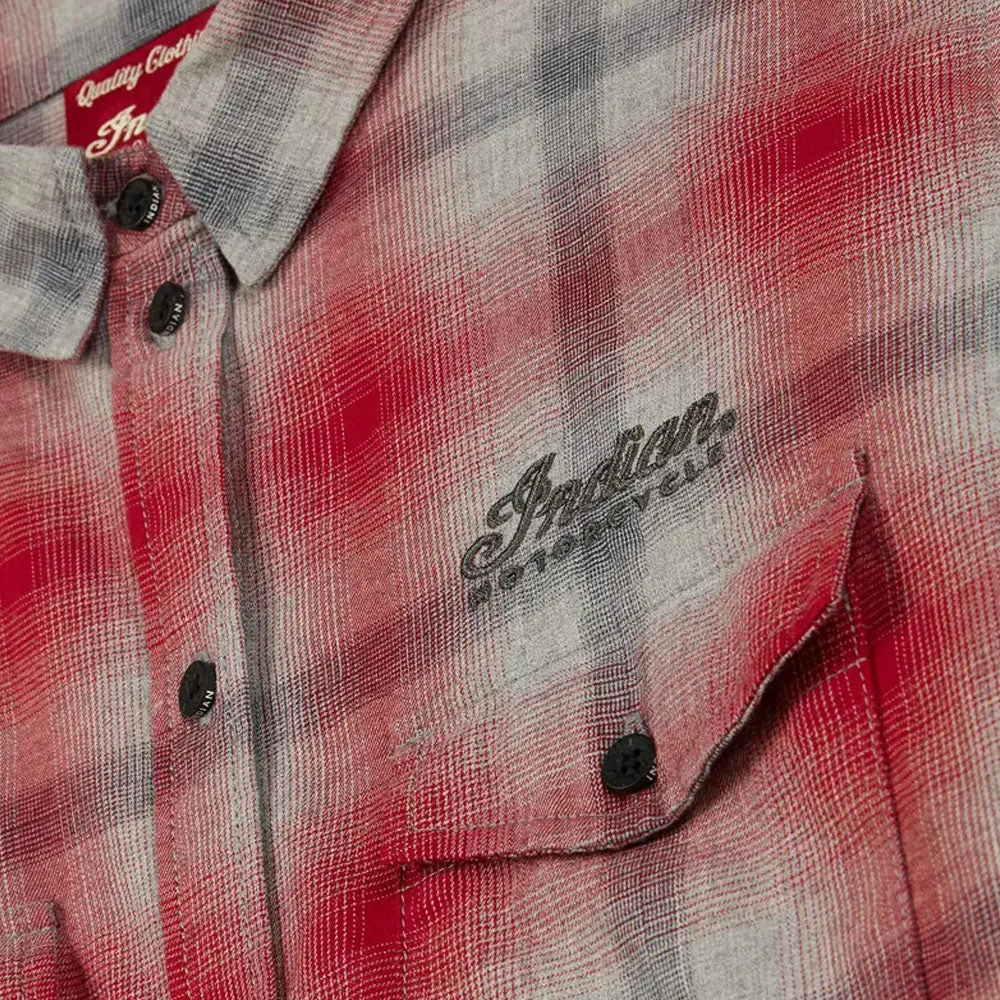 Indian Motorcycle  Womens Icon Plaid Shirt Soft Durable Comfortable Cotton Red