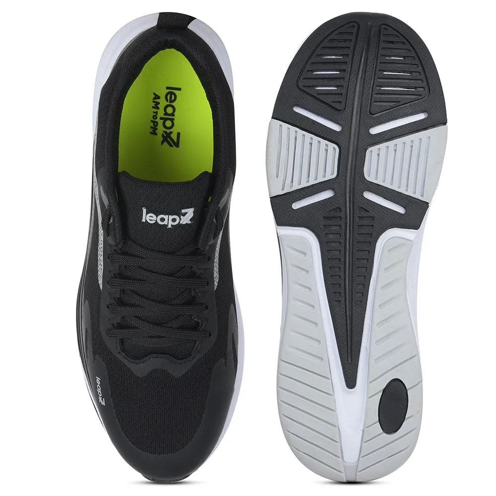 Leap7x Sports Black Running Shoes For Mens EVELSTER-E By Liberty