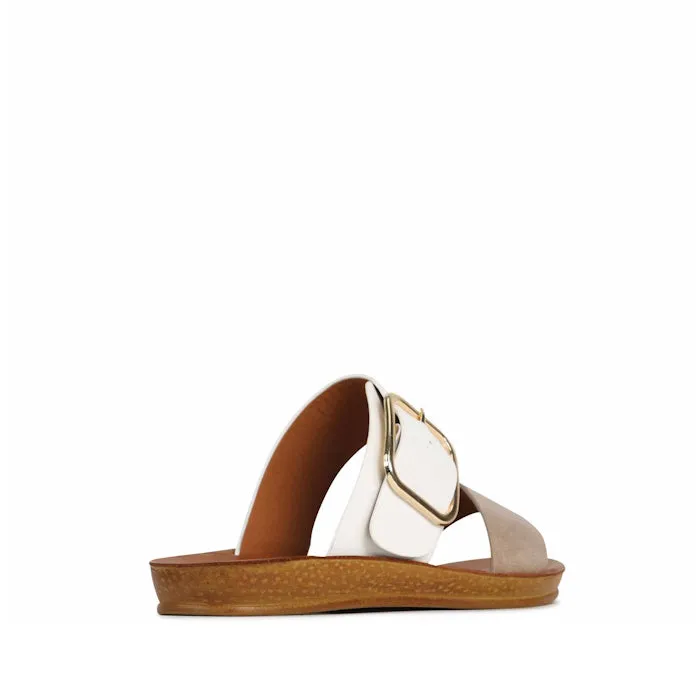 Los Cabos Doti Taupe White Light Flexible-Sandal