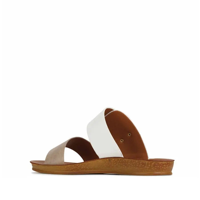 Los Cabos Doti Taupe White Light Flexible-Sandal