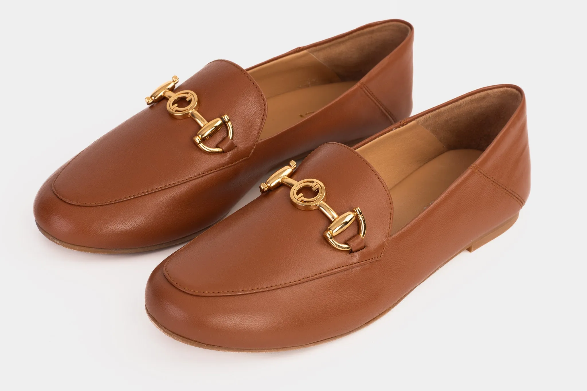 Luanda Brown Leather Women Flat Shoe