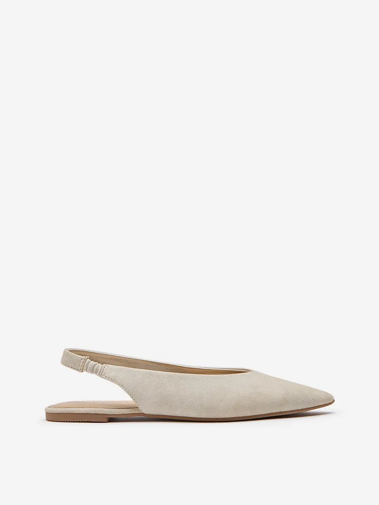 LUNA BLU Ivory Slingback Shoes