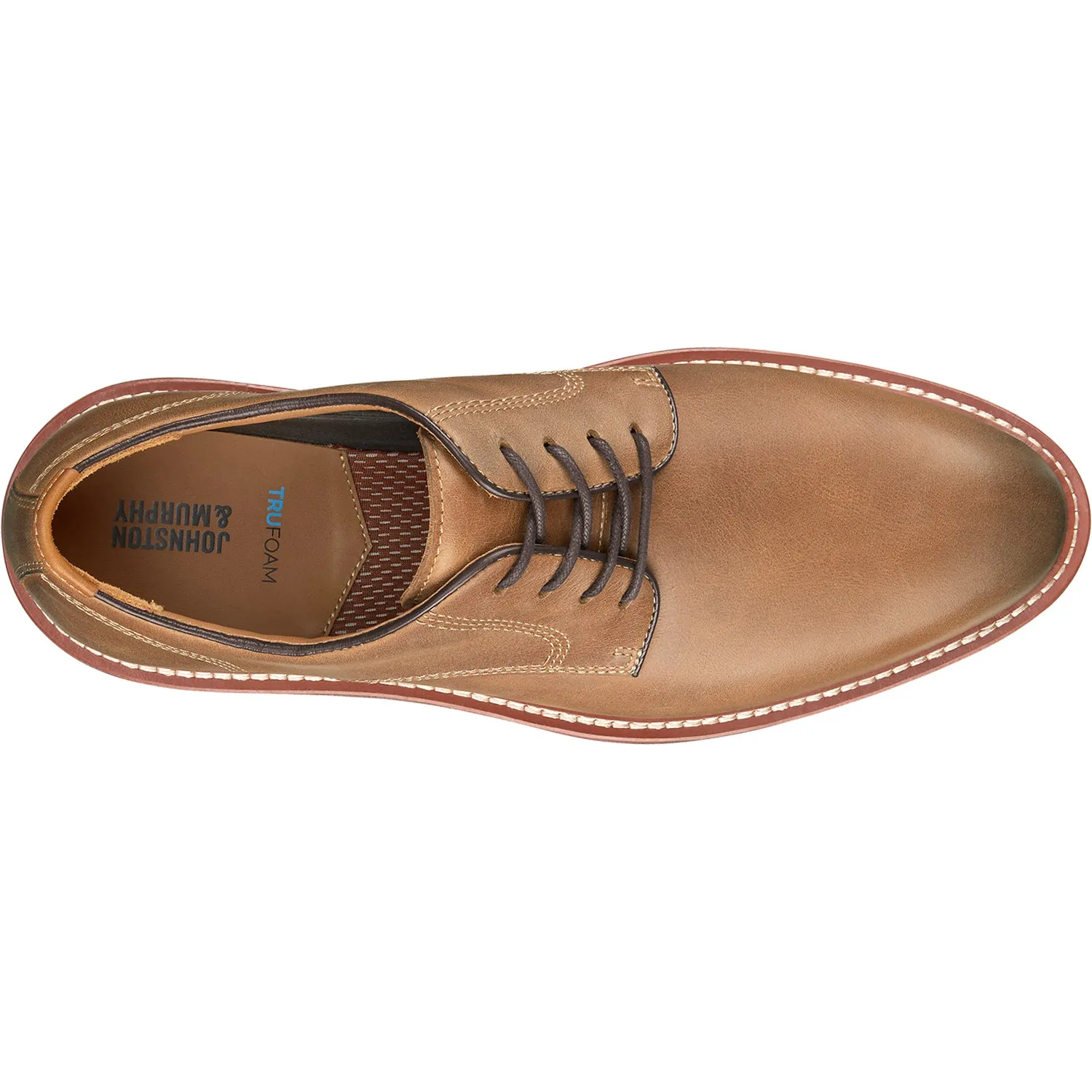 Men's Johnston & Murphy Upton Plain Toe Tan Oiled Full Grain Leather