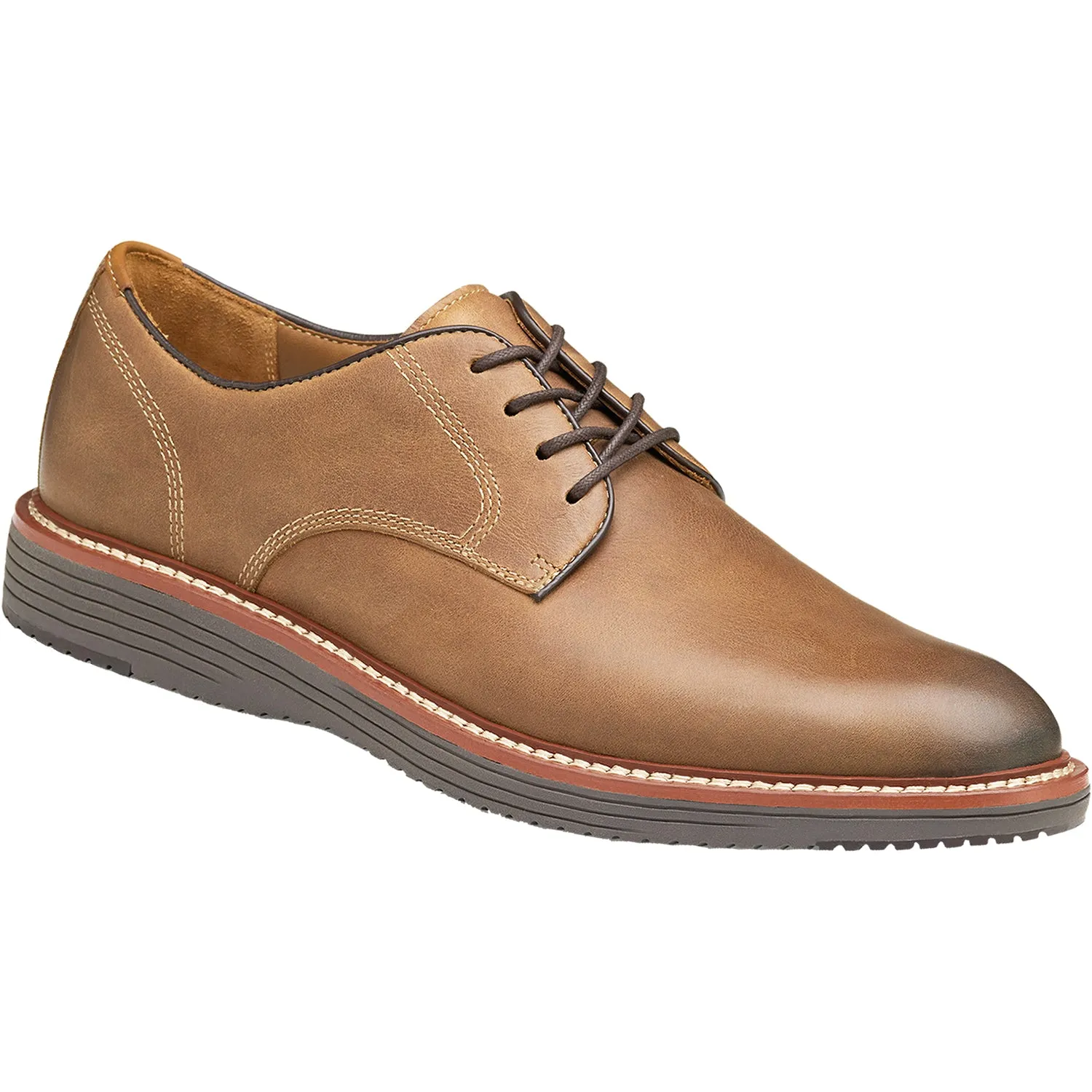 Men's Johnston & Murphy Upton Plain Toe Tan Oiled Full Grain Leather