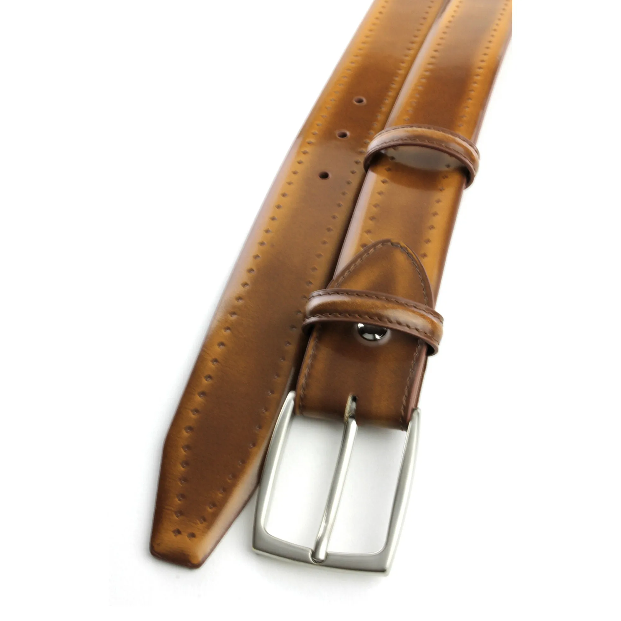 Pacino Golden Ochre Men's Hand Burnished Belt