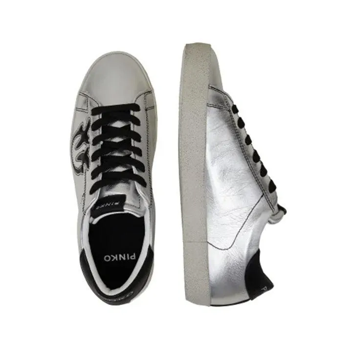 PINKO SEATTLE SILVER SNEAKERS