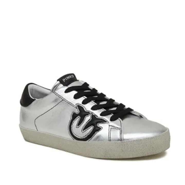 PINKO SEATTLE SILVER SNEAKERS