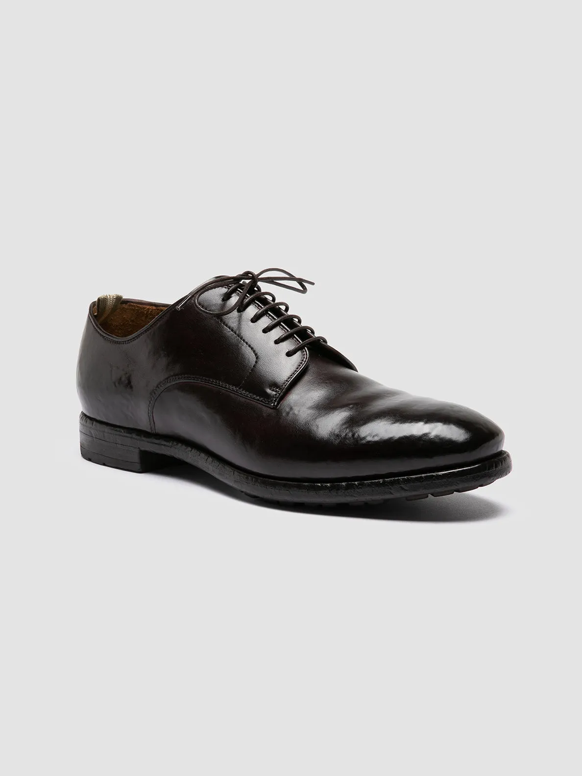 PRINCE 606 - Brown Leather Derby Shoes