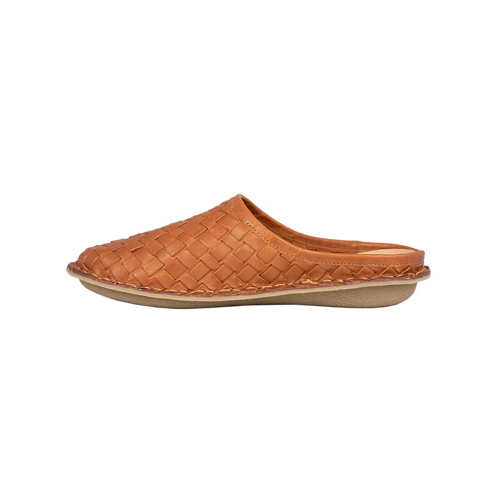 ROMA Woven Leather Cognac Brown