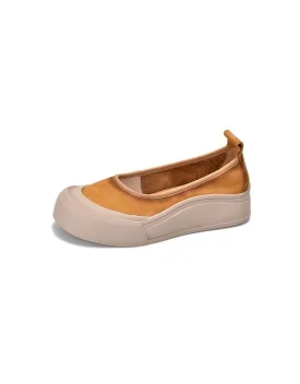 Round Toe Comfortable Soles Platform Retro Flat Shoes