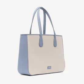 Shopper - Blue Pebble & Beige Canvas